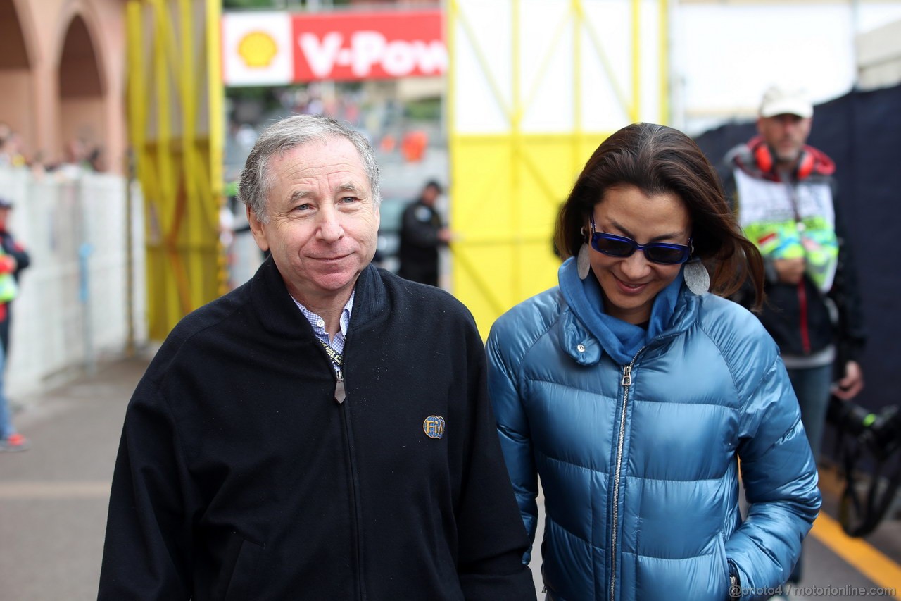 GP MONACO, 25.05.2013- Qualifiche, Jean Todt (FRA), President FIA e sua moglie Michelle Yeoh
