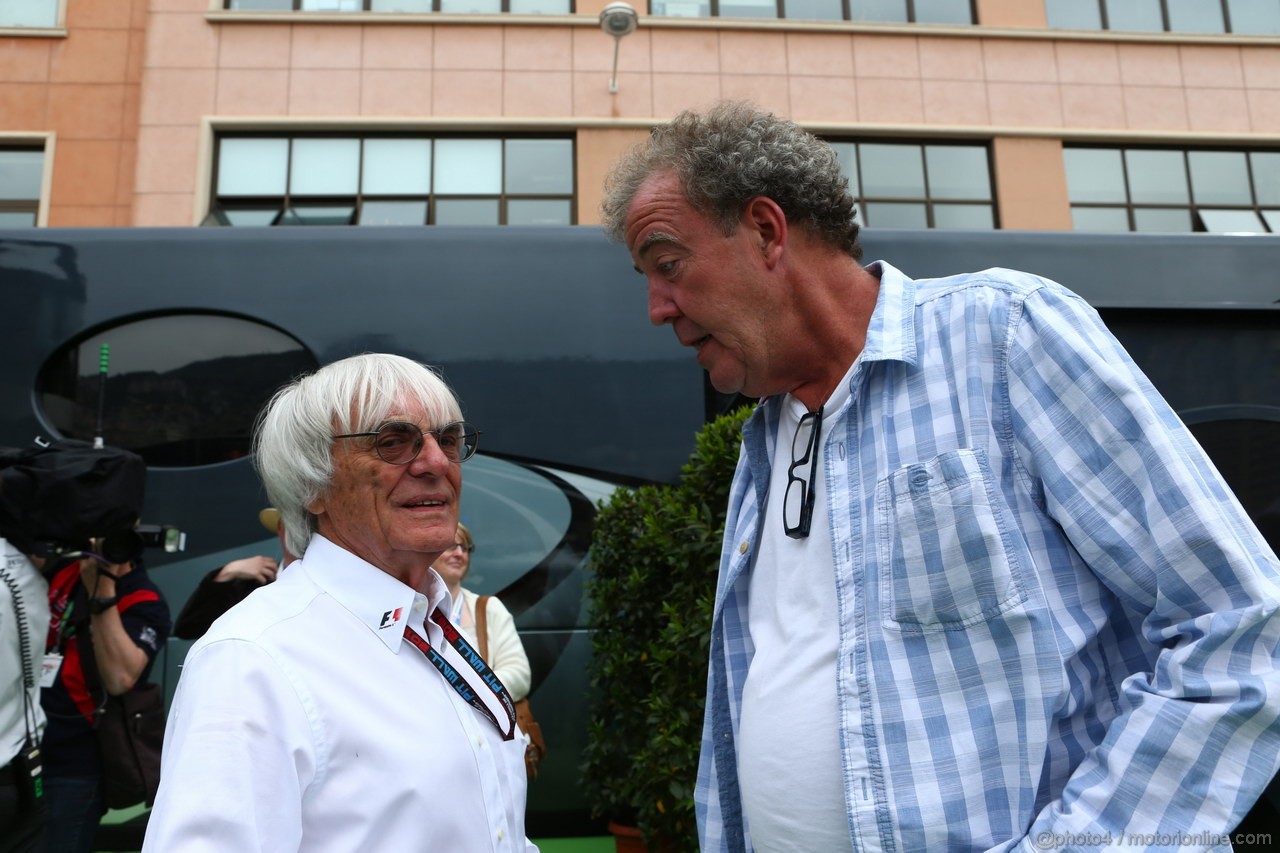 GP MONACO, 25.05.2013- Bernie Ecclestone (GBR), President e CEO of Formula One Management  e Jeremy Clarkson (GBR), Top Gear
