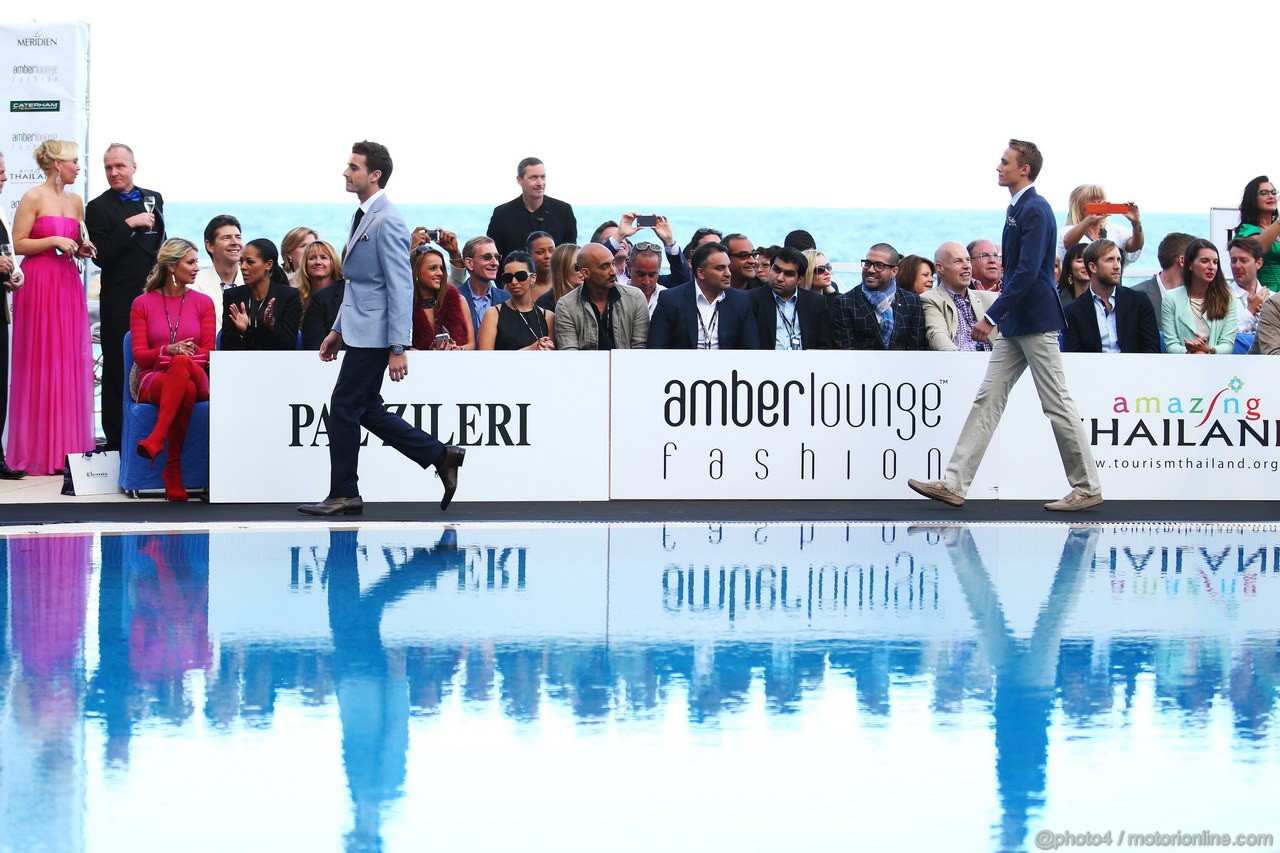 GP MONACO, Jules Bianchi (FRA) Marussia F1 Team e Max Chilton (GBR) Marussia F1 Team at the Amber Lounge Fashion Show.
