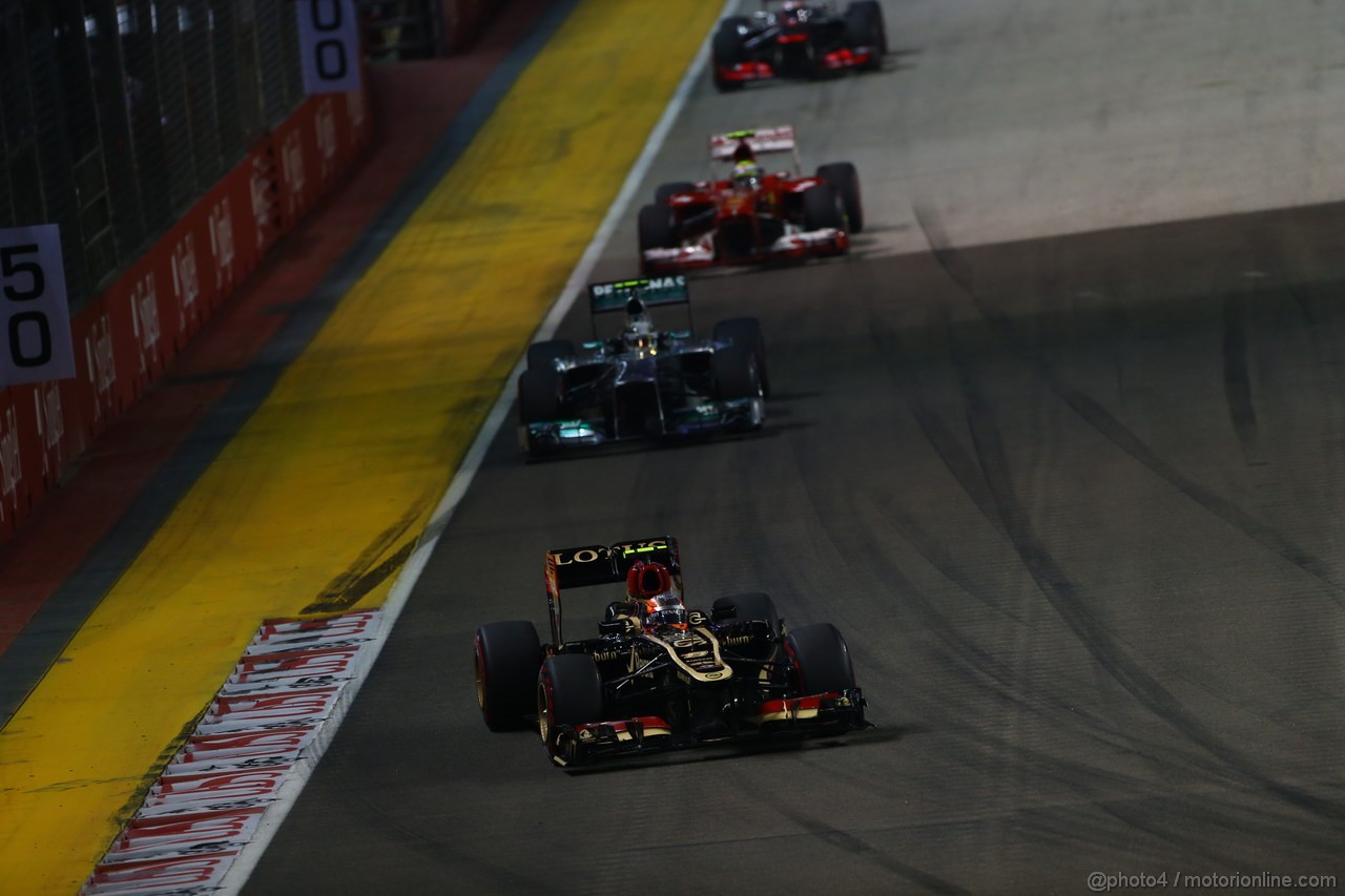 GP SINGAPORE, 22.09.2013- Gara: Romain Grosjean (FRA) Lotus F1 Team E21 