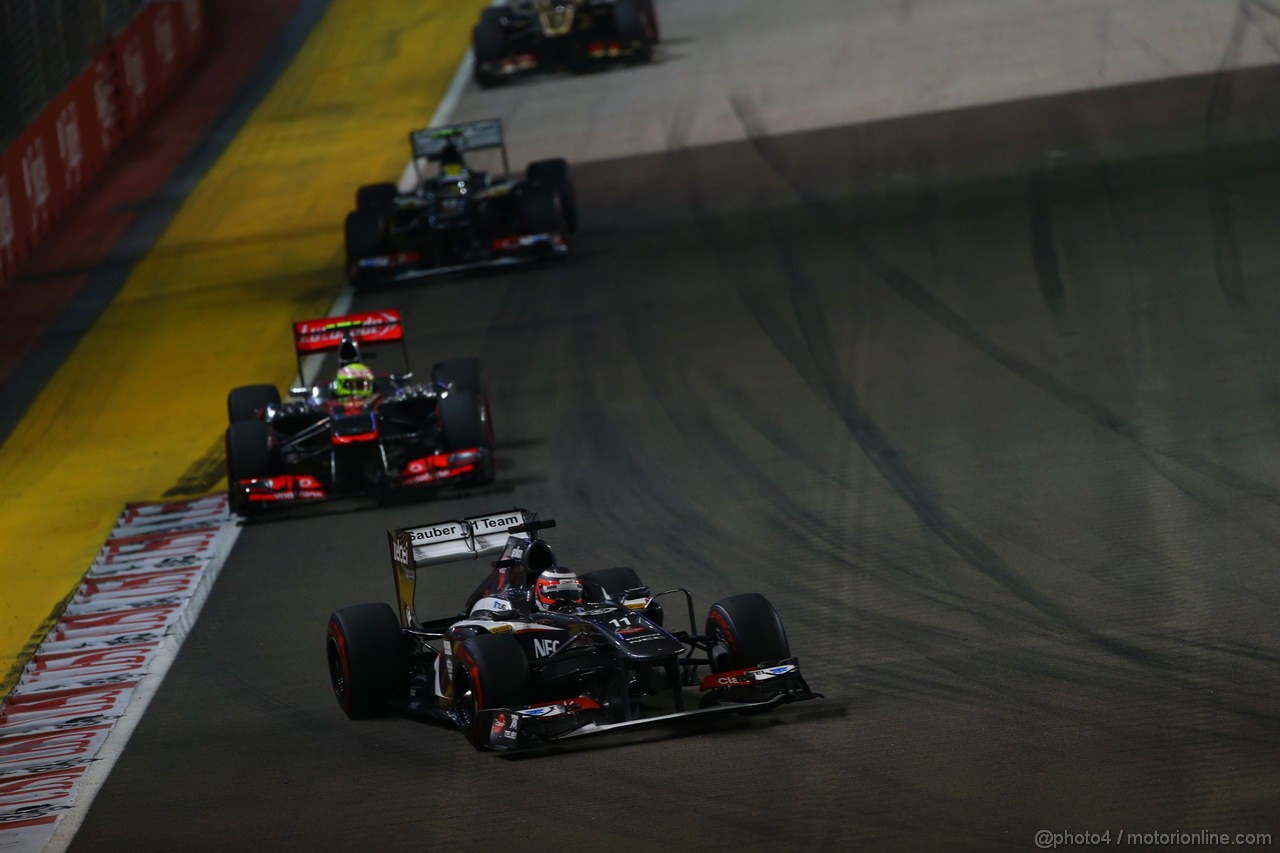 GP SINGAPORE, 22.09.2013- Gara: Nico Hulkenberg (GER) Sauber F1 Team C32 