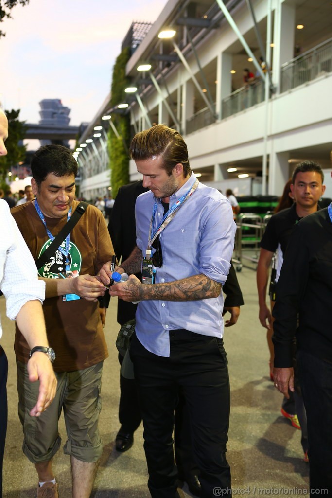 GP SINGAPORE, 22.09.2013- Gara: David Beckham (GBR) Football player