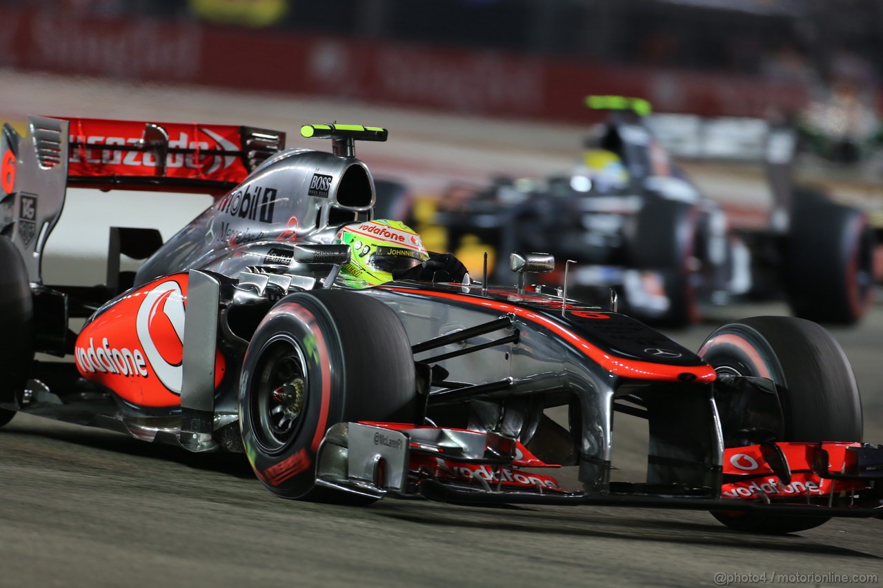 GP SINGAPORE, 22.09.2013- Sergio Perez (MEX) McLaren MP4-28