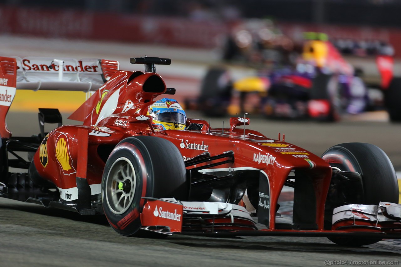 GP SINGAPORE, 22.09.2013- Gara, Fernando Alonso (ESP) Ferrari F138