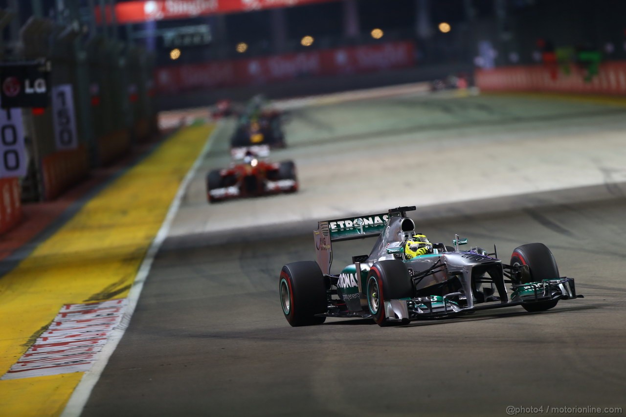 GP SINGAPORE, 22.09.2013- Gara, Nico Rosberg (GER) Mercedes AMG F1 W04