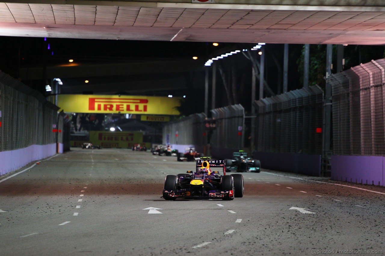 GP SINGAPORE, 22.09.2013- Gara, Mark Webber (AUS) Red Bull Racing RB9