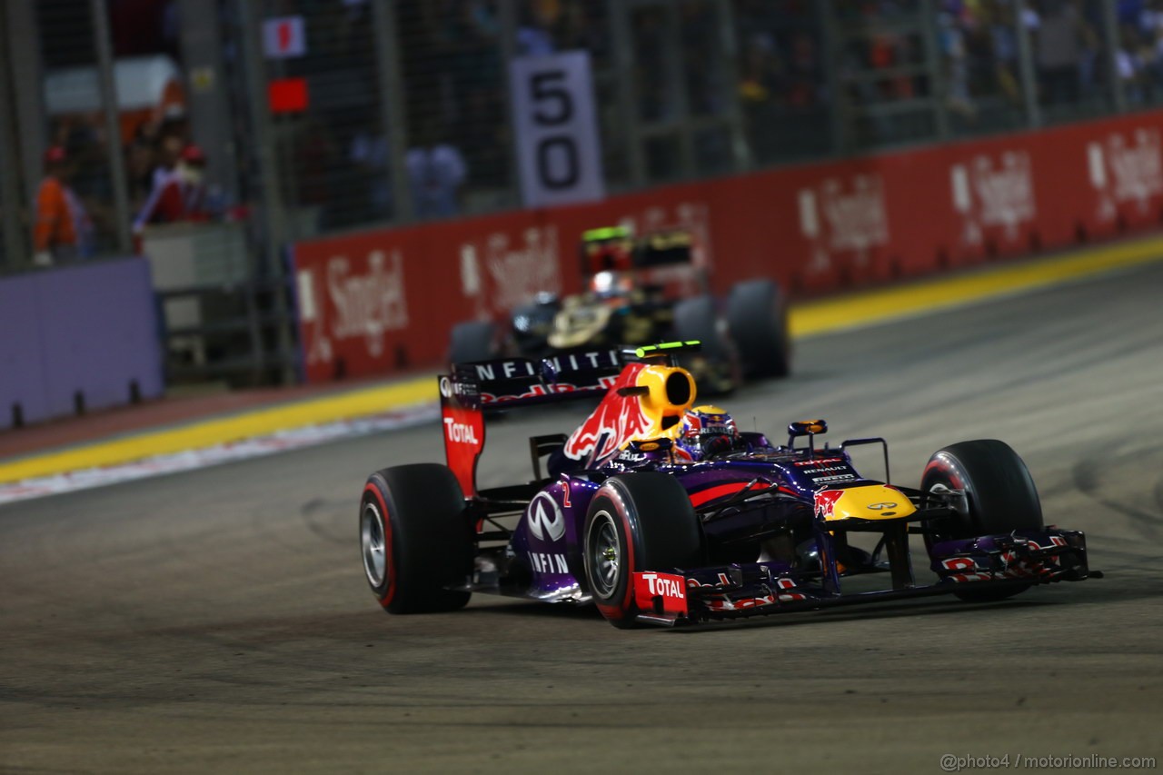 GP SINGAPORE, 22.09.2013- Gara, Mark Webber (AUS) Red Bull Racing RB9