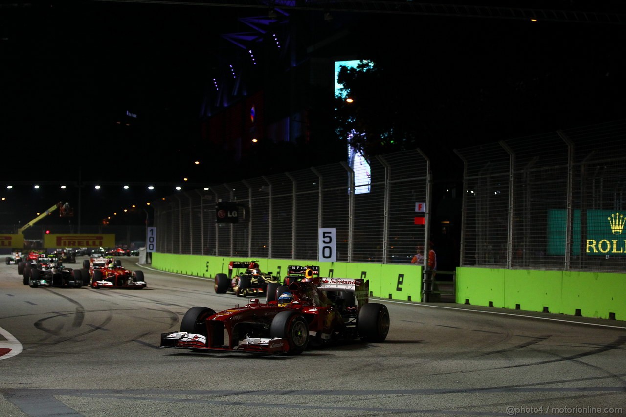 GP SINGAPORE, 22.09.2013- Gara, Fernando Alonso (ESP) Ferrari F138