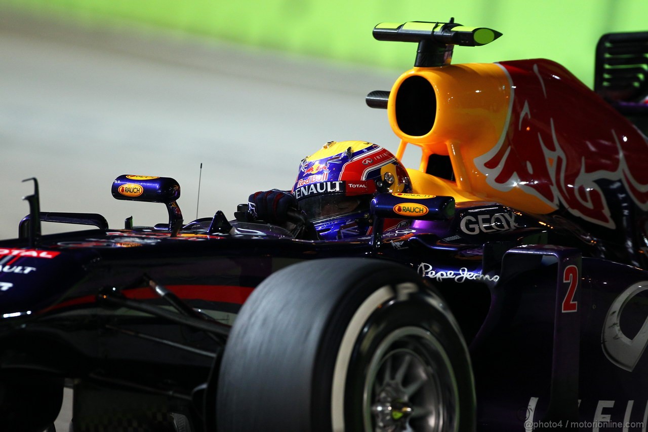 GP SINGAPORE, 22.09.2013- Gara, Mark Webber (AUS) Red Bull Racing RB9