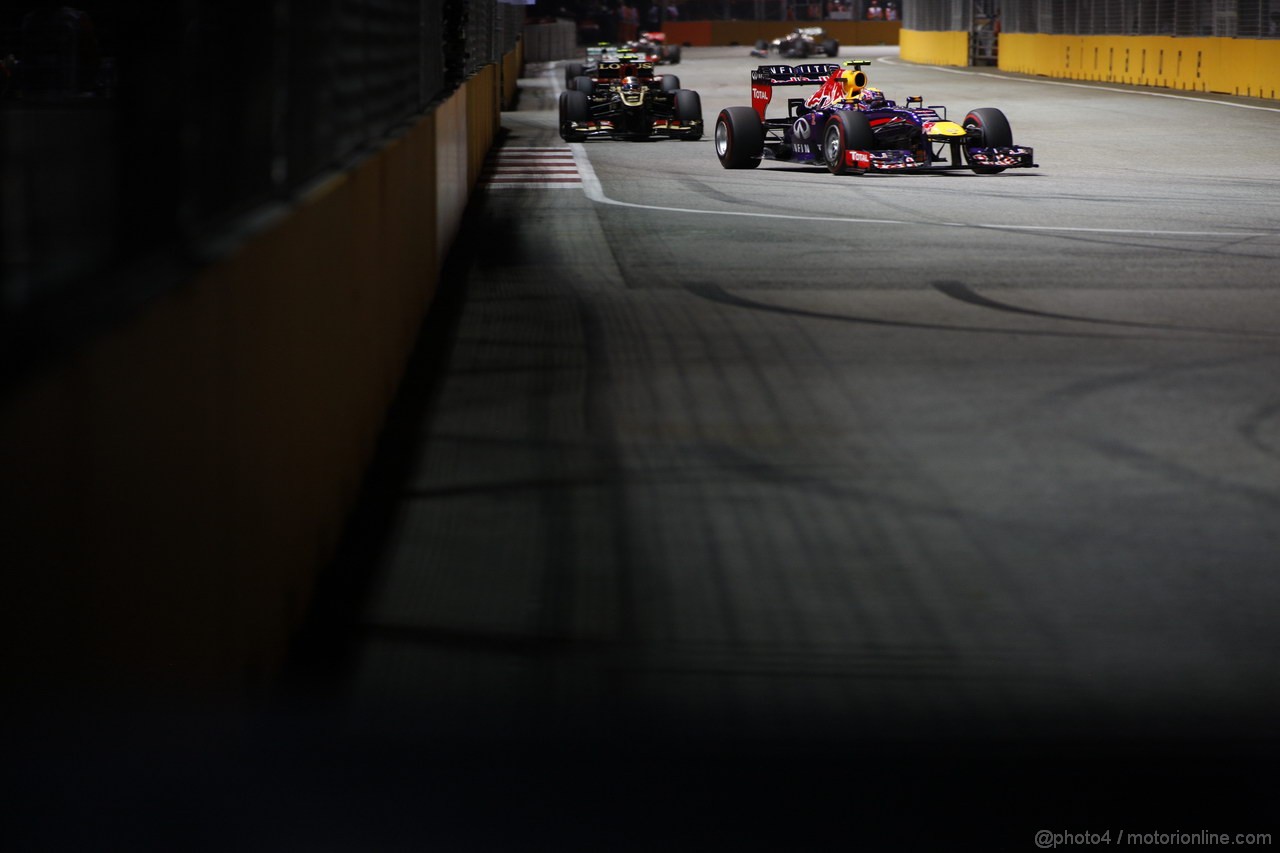 GP SINGAPORE, 22.09.2013- Gara,  Mark Webber (AUS) Red Bull Racing RB9