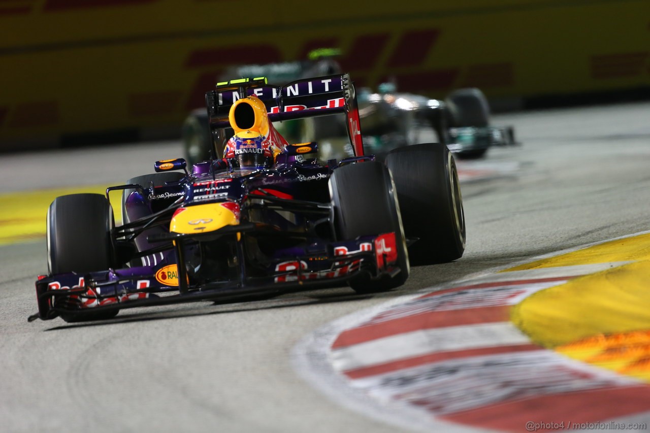 GP SINGAPORE, 22.09.2013- Gara,  Mark Webber (AUS) Red Bull Racing RB9