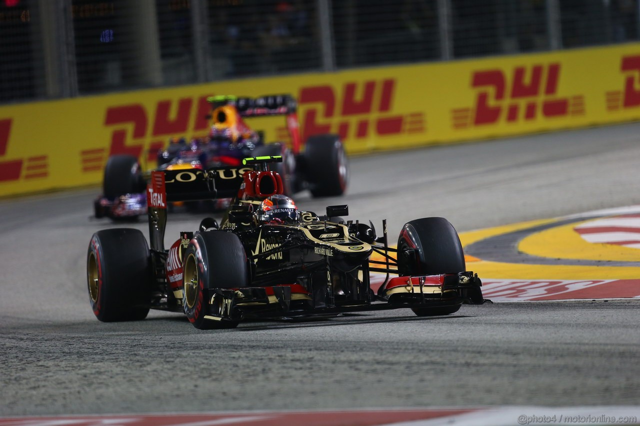 GP SINGAPORE, 22.09.2013- Gara,  Romain Grosjean (FRA) Lotus F1 Team E213