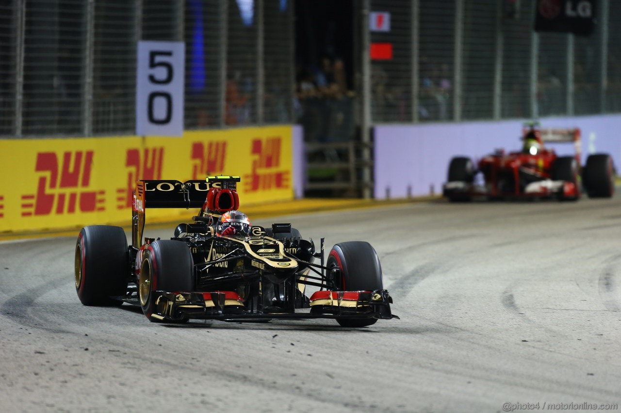 GP SINGAPORE, 22.09.2013- Gara,  Romain Grosjean (FRA) Lotus F1 Team E213