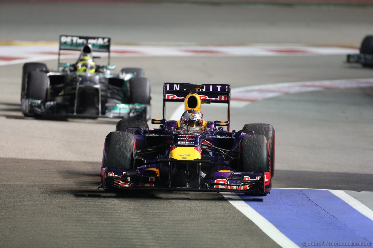 GP SINGAPORE, 22.09.2013- Gara,  Sebastian Vettel (GER) Red Bull Racing RB9