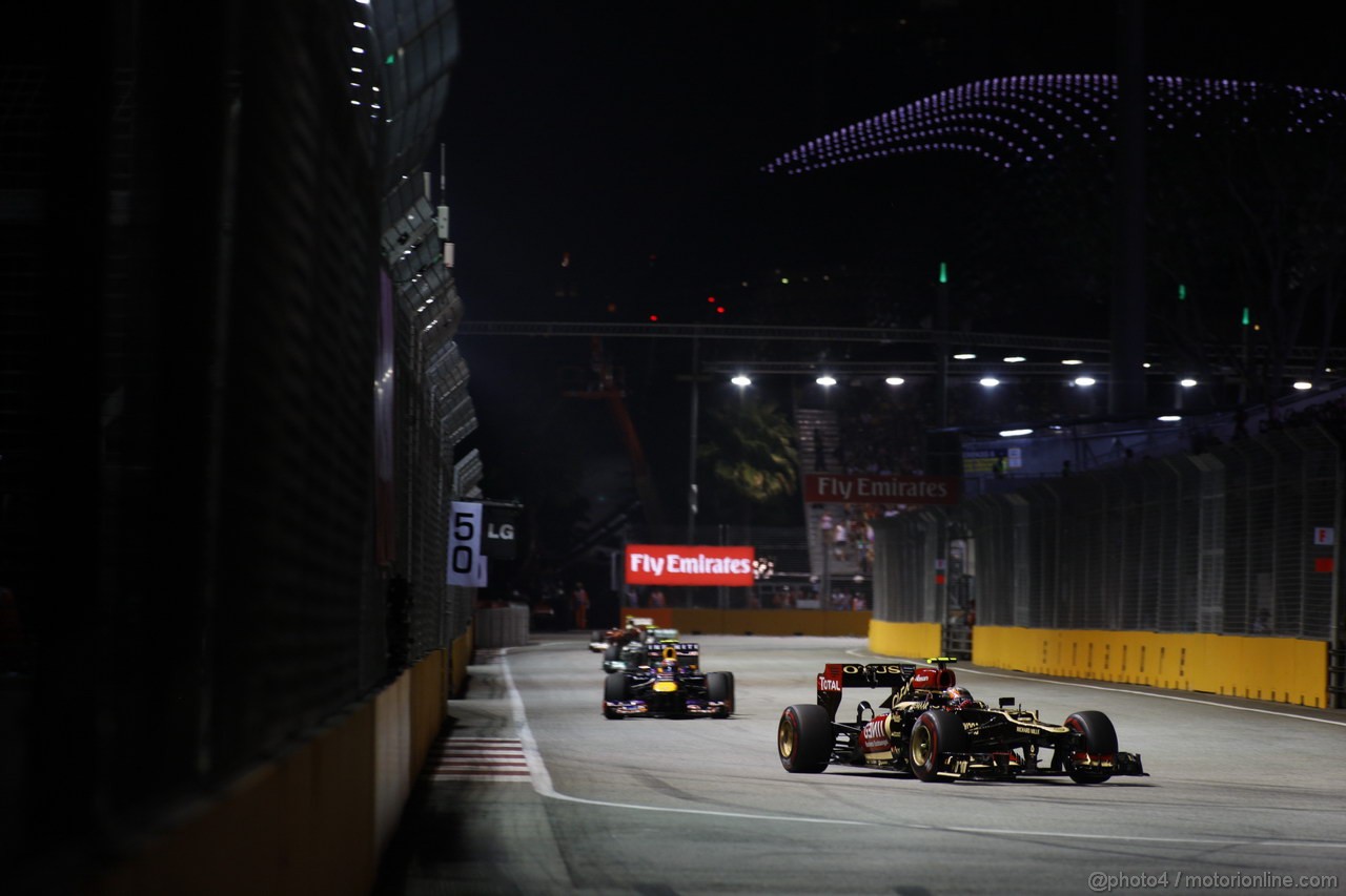 GP SINGAPORE, 22.09.2013- Gara,  Romain Grosjean (FRA) Lotus F1 Team E213