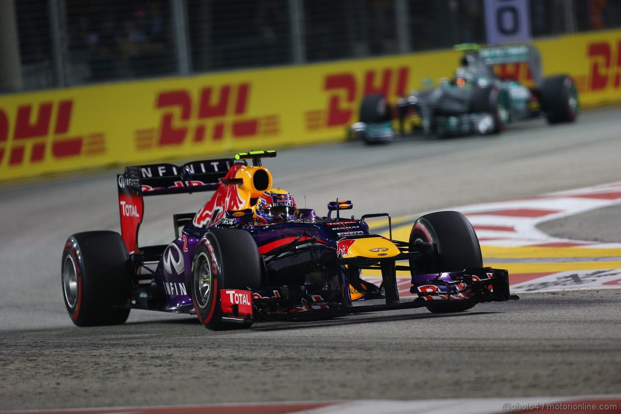 GP SINGAPORE, 22.09.2013- Gara,  Mark Webber (AUS) Red Bull Racing RB9