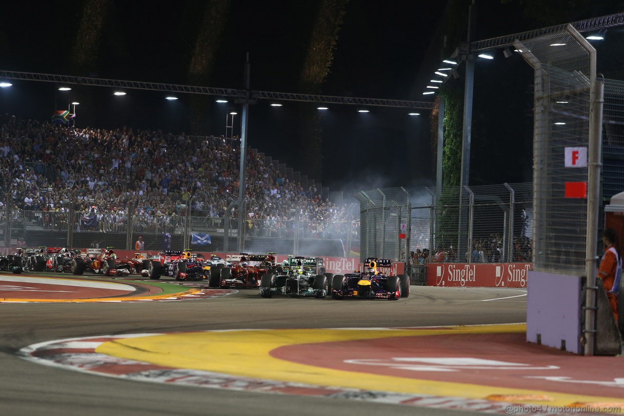 GP SINGAPORE, 22.09.2013- Gara,  The partenza of the race