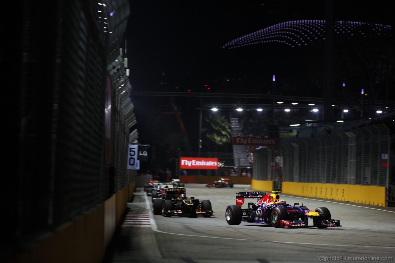 GP SINGAPORE, 22.09.2013- Gara,  Mark Webber (AUS) Red Bull Racing RB9