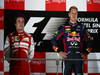 GP SINGAPUR, 22.09.2013- Podio: Sebastian Vettel (GER) Red Bull Racing RB9 (ganador), Fernando Alonso (ESP) Ferrari F138 (segundo) y Kimi Raikkonen (FIN) Lotus F1 Team E21 (tercero)
