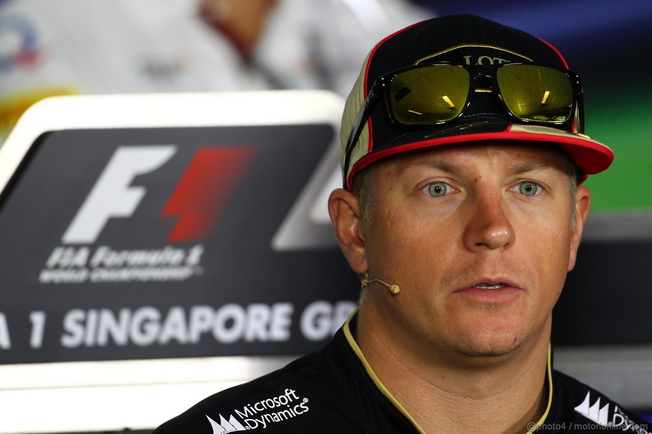 GP SINGAPORE, 19.09.2013- Kimi Raikkonen (FIN) Lotus F1 Team E21 during the Giovedi' Press Conference