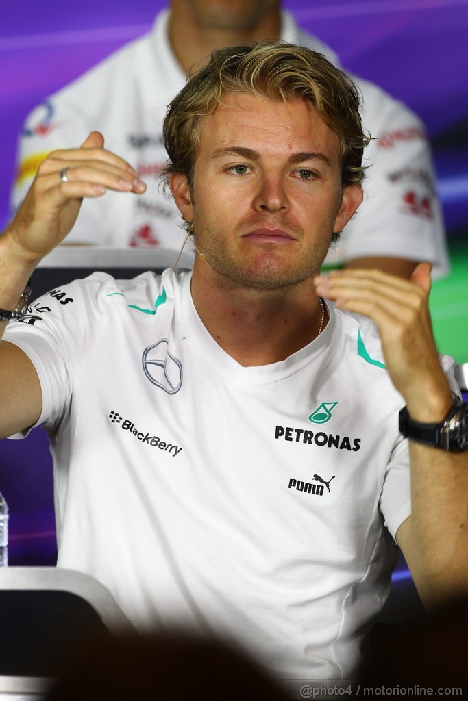 GP SINGAPORE, 19.09.2013- Nico Rosberg (GER) Mercedes AMG F1 W04 during the Giovedi' Press Conference
