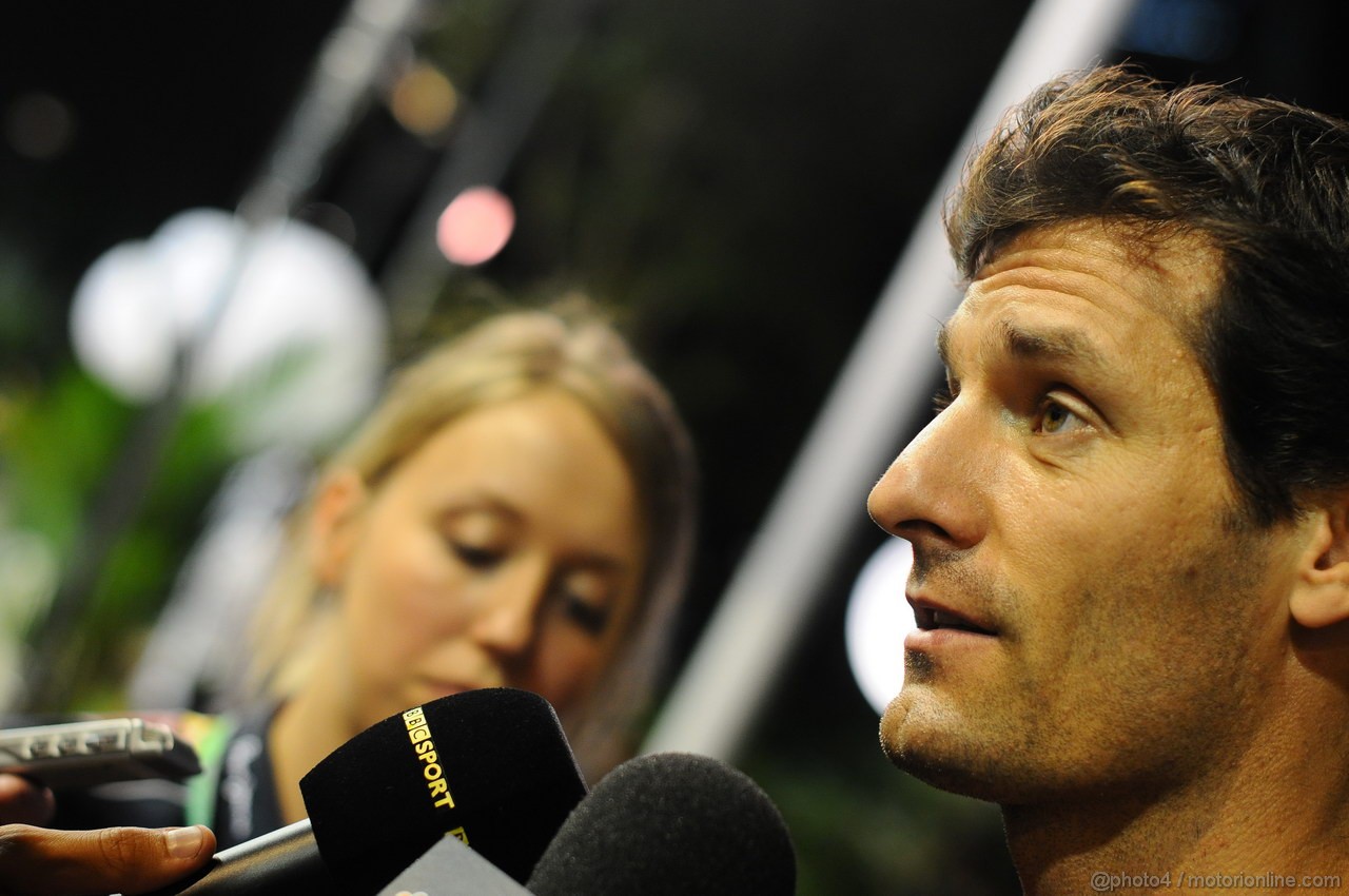 GP SINGAPORE, 19.09.2013- Mark Webber (AUS) Red Bull Racing RB9 