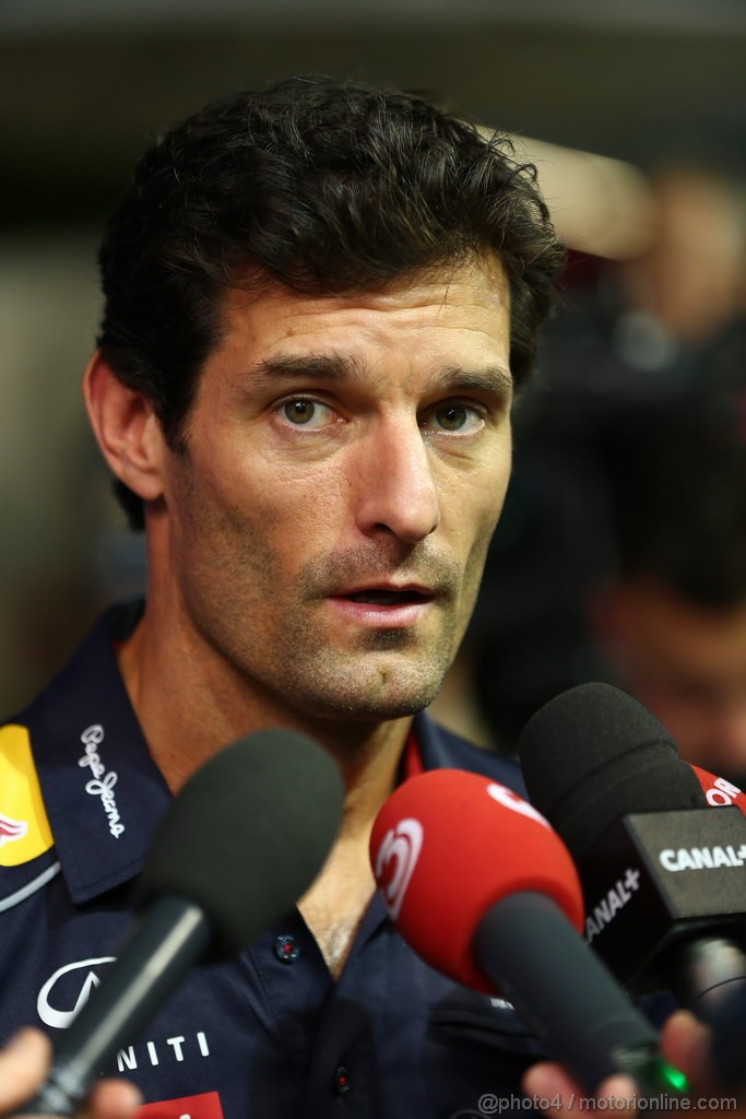 GP SINGAPORE, 19.09.2013- Mark Webber (AUS) Red Bull Racing RB9