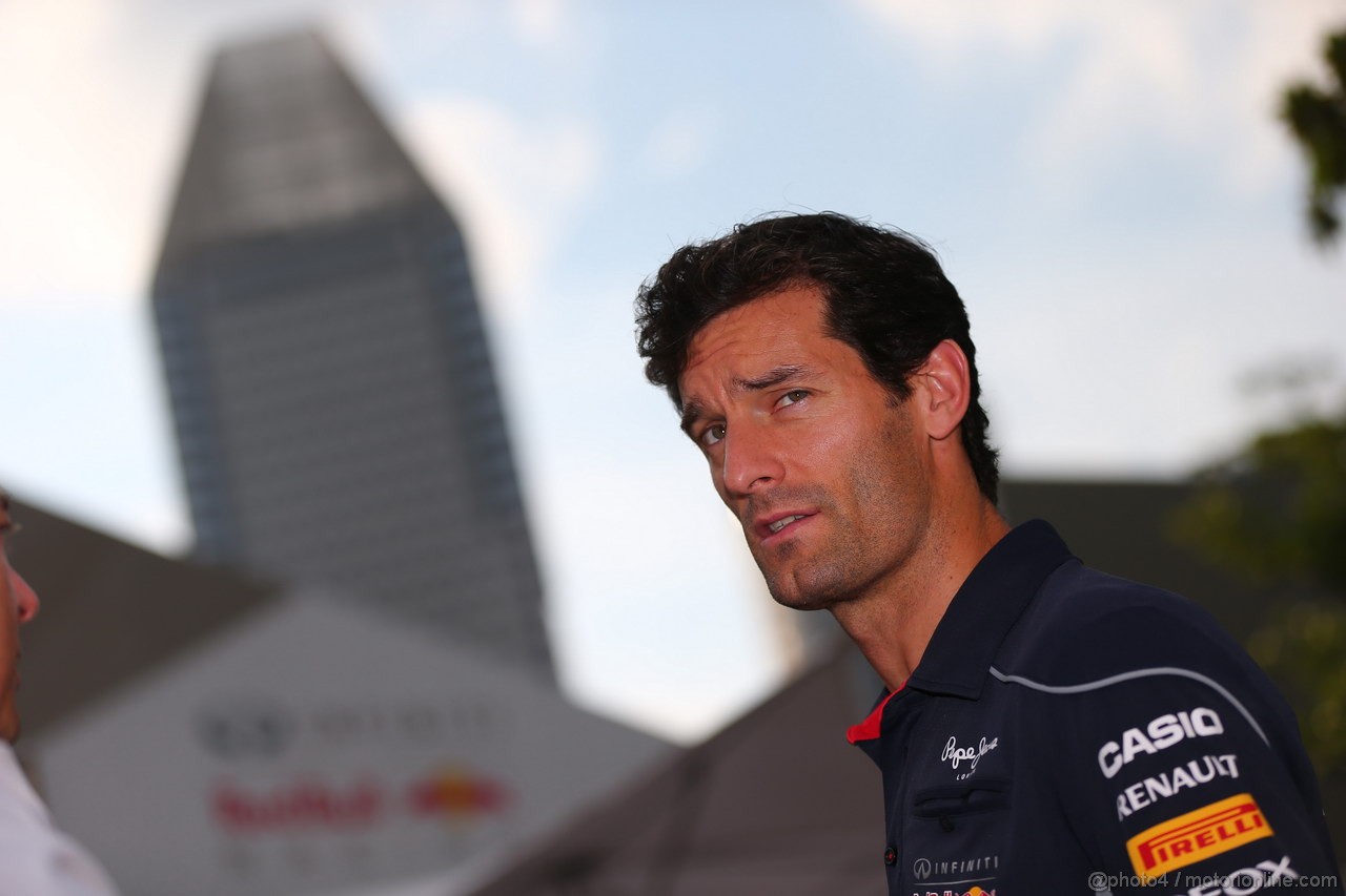 GP SINGAPORE, 19.09.2013- Mark Webber (AUS) Red Bull Racing RB9