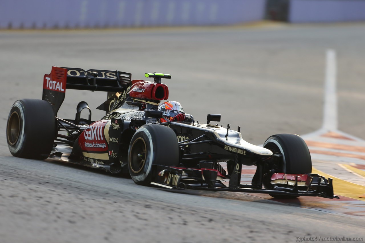 GP SINGAPORE, 21.09.2013- Free practice 3, Romain Grosjean (FRA) Lotus F1 Team E213