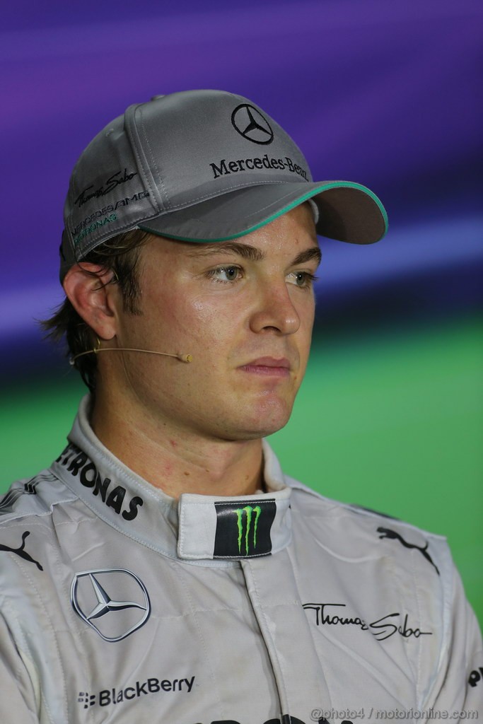 GP SINGAPORE, 21.09.2013- After Qualifiche Press Conference, Nico Rosberg (GER) Mercedes AMG F1 W04