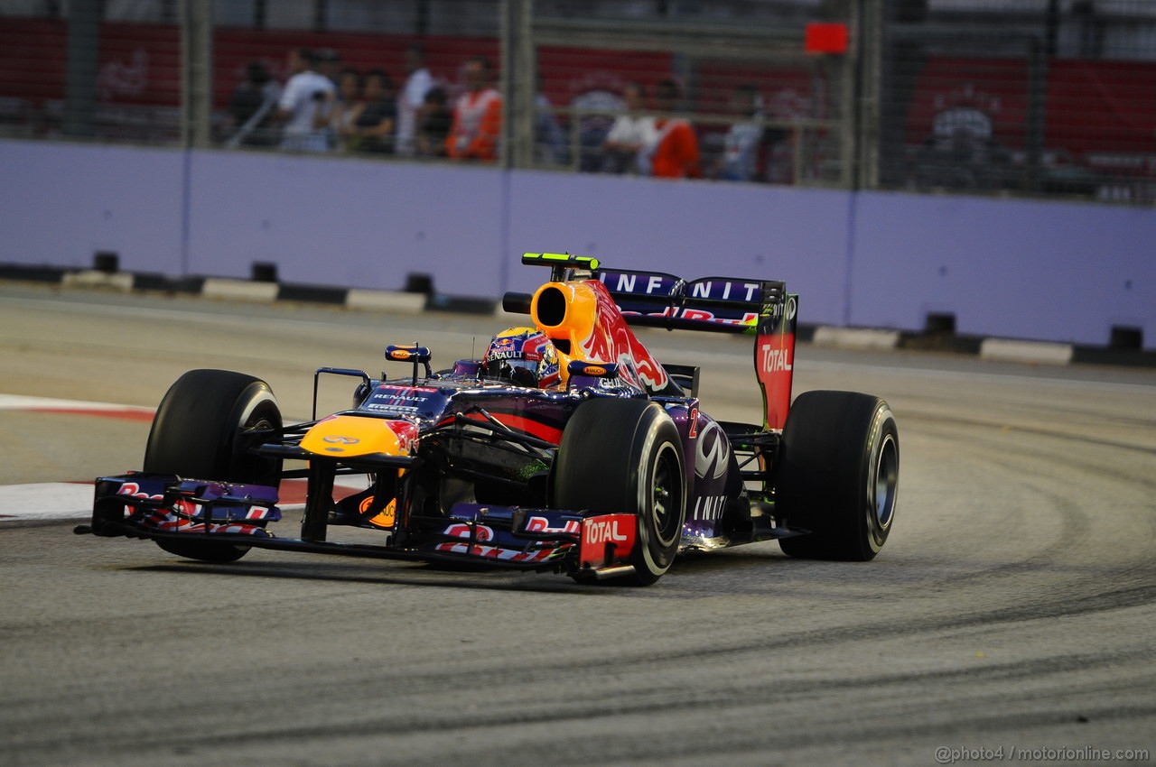 GP SINGAPORE, 20.09.2013- Prove Libere 1: Mark Webber (AUS) Red Bull Racing RB9 
