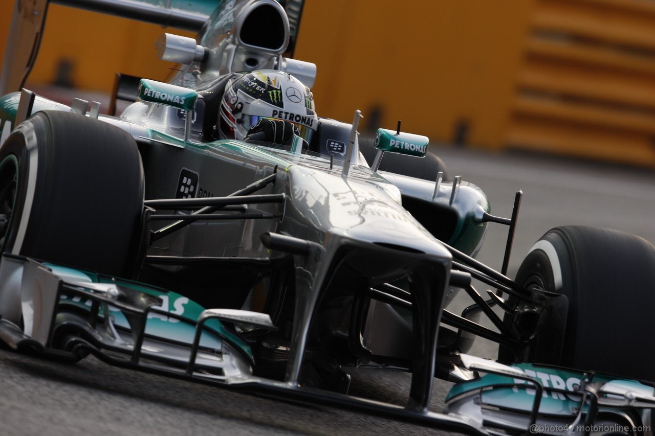 GP SINGAPORE, 20.09.2013- Prove Libere 1: Lewis Hamilton (GBR) Mercedes AMG F1 W04 