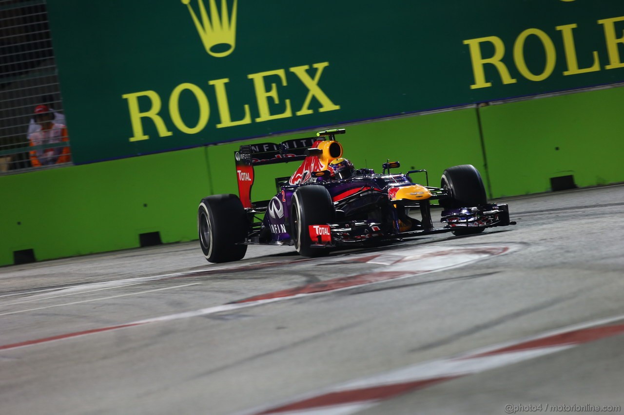 GP SINGAPORE, 20.09.2013- Prove Libere 1: Mark Webber (AUS) Red Bull Racing RB9 
