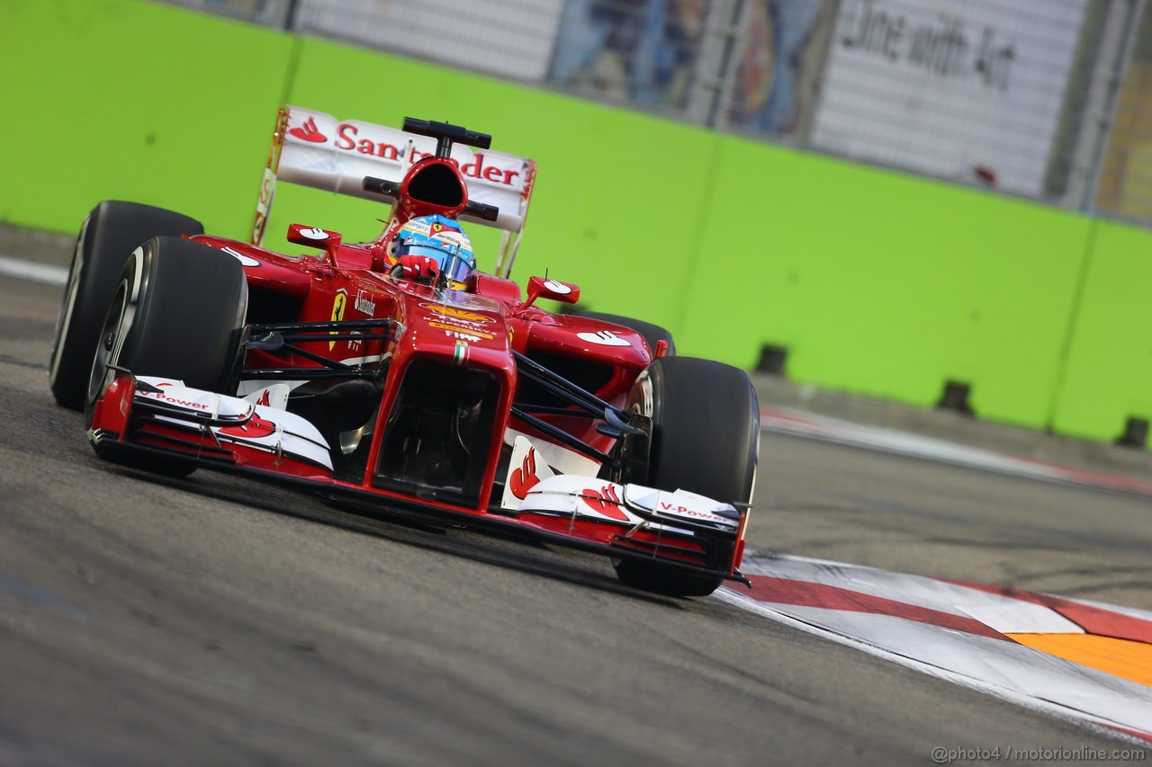 GP SINGAPORE, 20.09.2013- Prove Libere 1: Fernando Alonso (ESP) Ferrari F138 