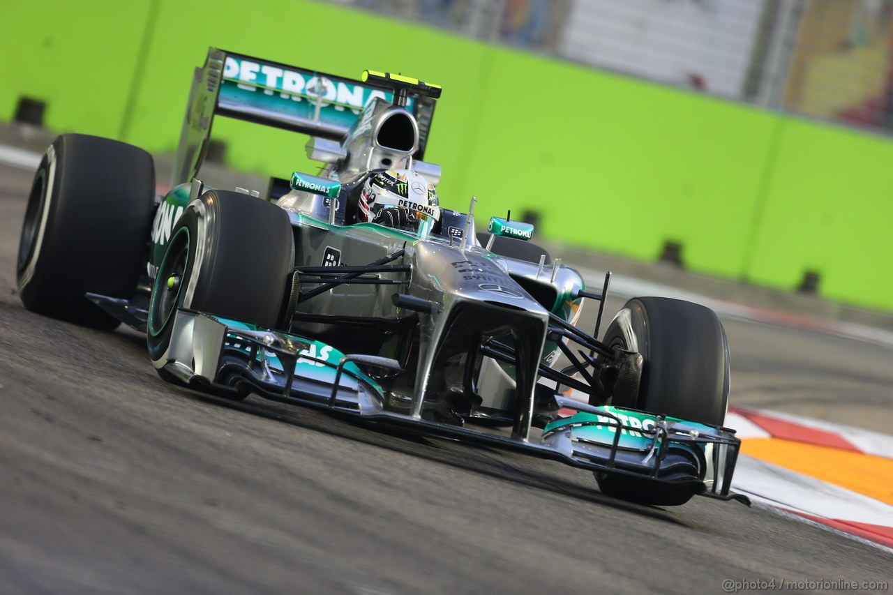 GP SINGAPORE, 20.09.2013- Prove Libere 1: Lewis Hamilton (GBR) Mercedes AMG F1 W04  