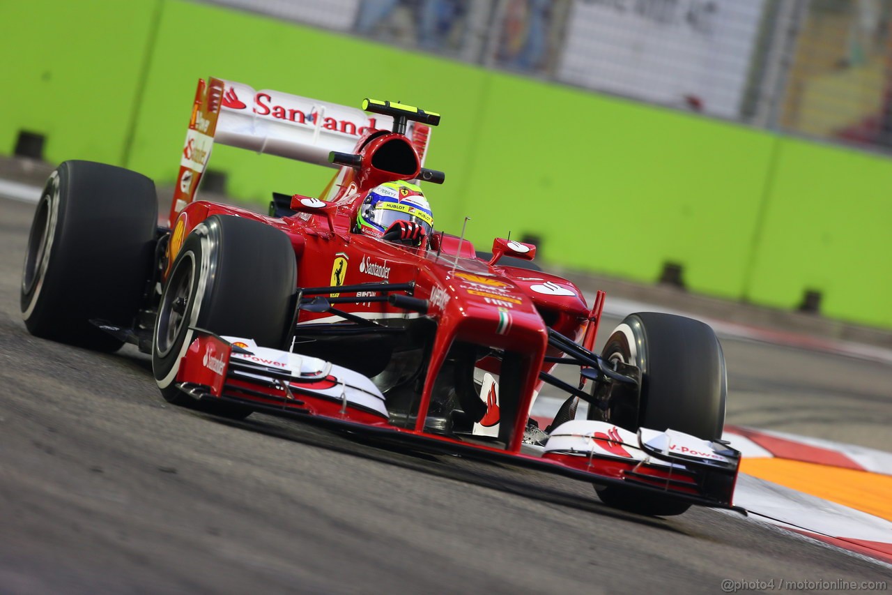 GP SINGAPORE, 20.09.2013- Prove Libere 1: Felipe Massa (BRA) Ferrari F138 