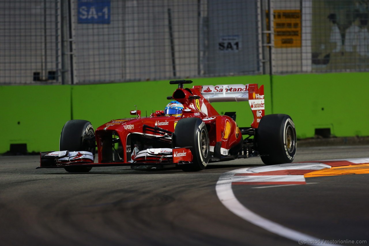 GP SINGAPORE, 20.09.2013- Prove Libere 1: Fernando Alonso (ESP) Ferrari F138 