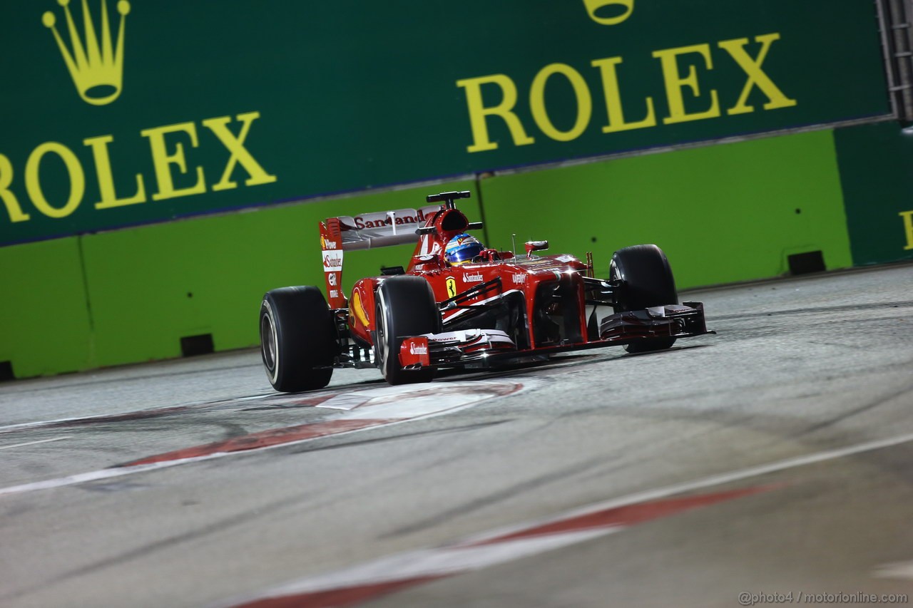 GP SINGAPORE, 20.09.2013- Prove Libere 1: Fernando Alonso (ESP) Ferrari F138 