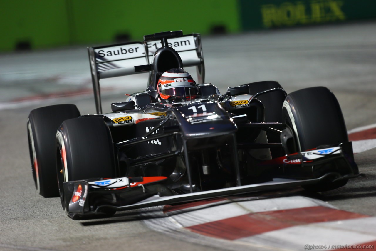 GP SINGAPORE, 20.09.2013- Prove Libere 1: Nico Hulkenberg (GER) Sauber F1 Team C32 