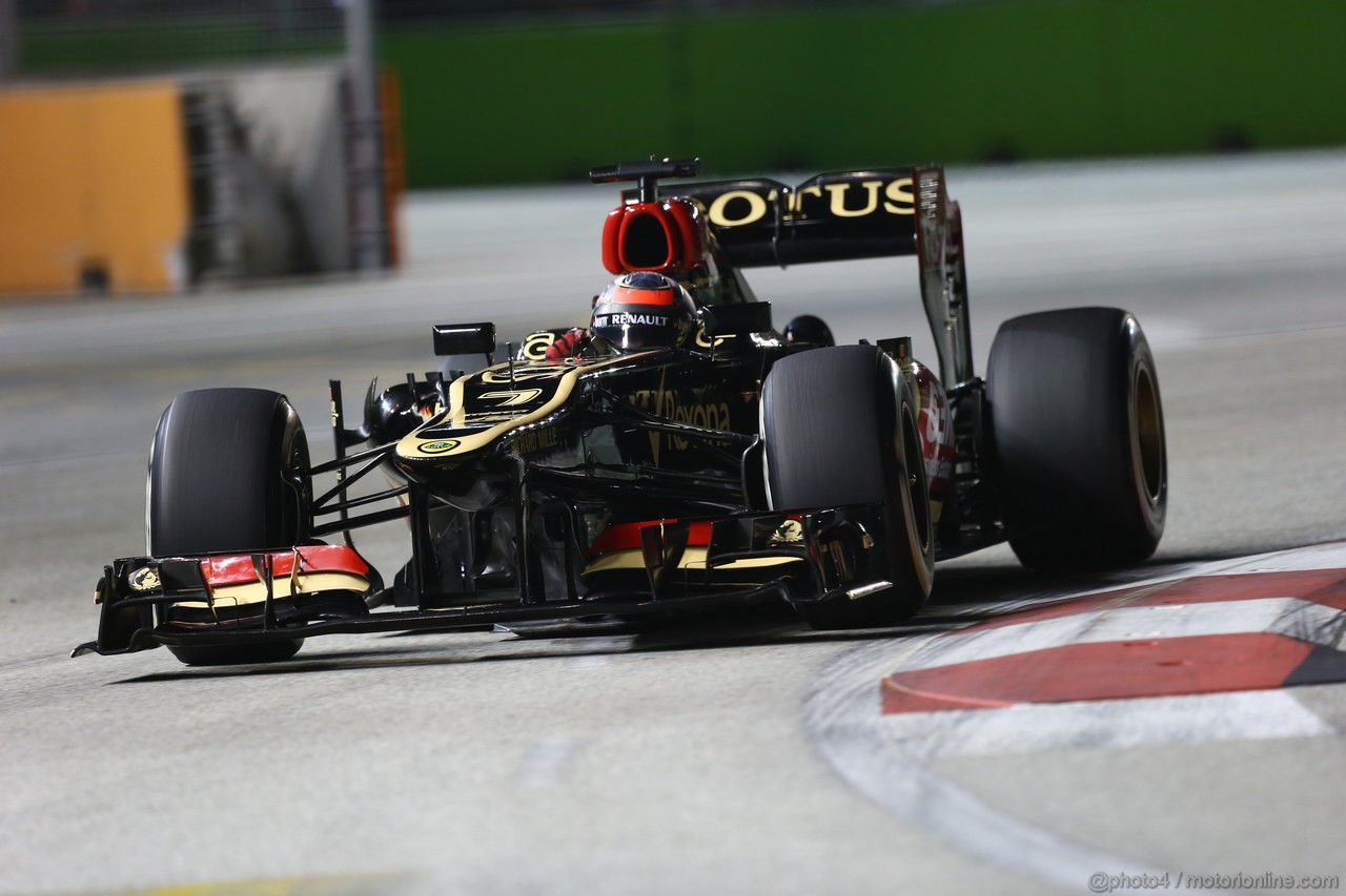 GP SINGAPORE, 20.09.2013- Prove Libere 1: Kimi Raikkonen (FIN) Lotus F1 Team E21 