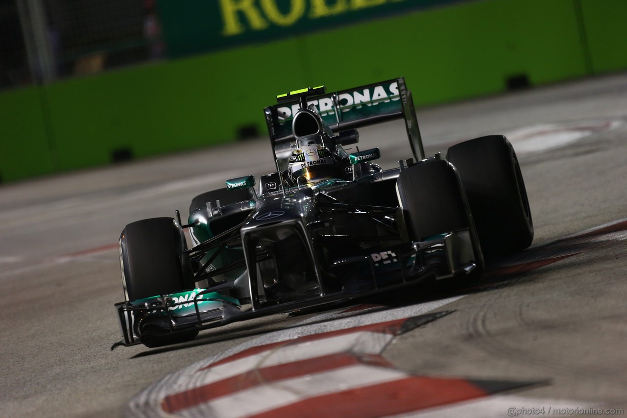 GP SINGAPORE, 20.09.2013- Prove Libere 1: Lewis Hamilton (GBR) Mercedes AMG F1 W04  
