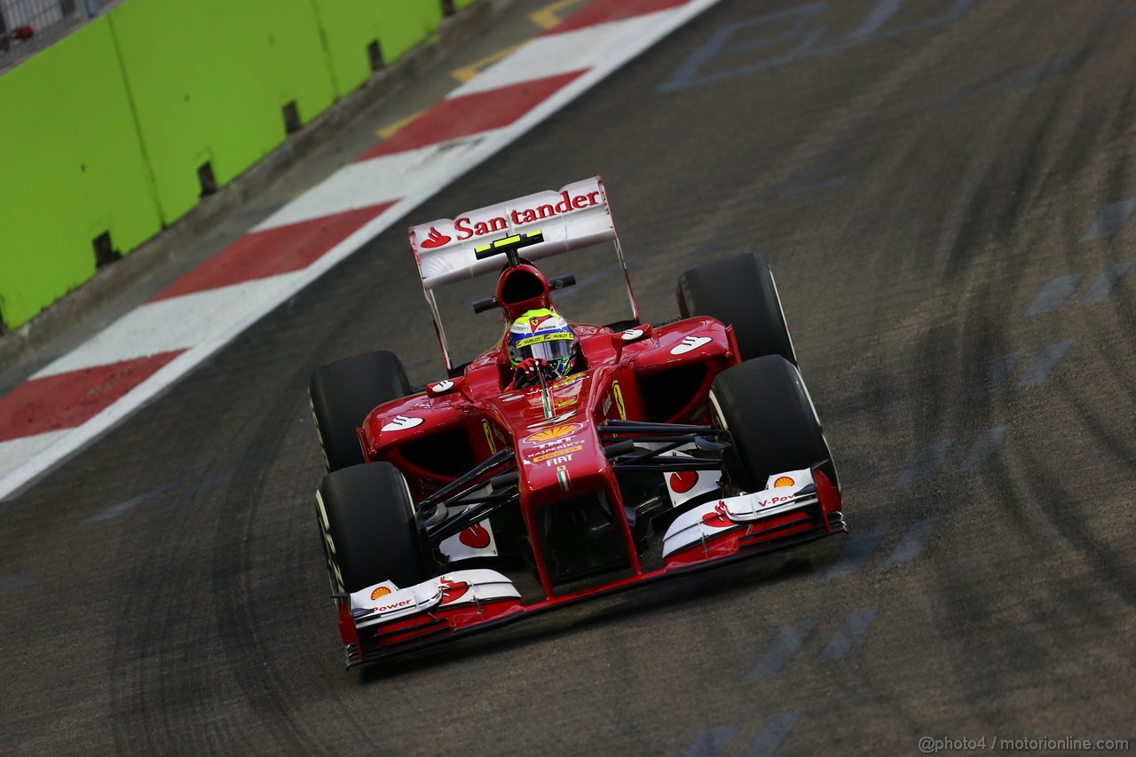 GP SINGAPORE, 20.09.2013- Prove Libere 1: Felipe Massa (BRA) Ferrari F138 