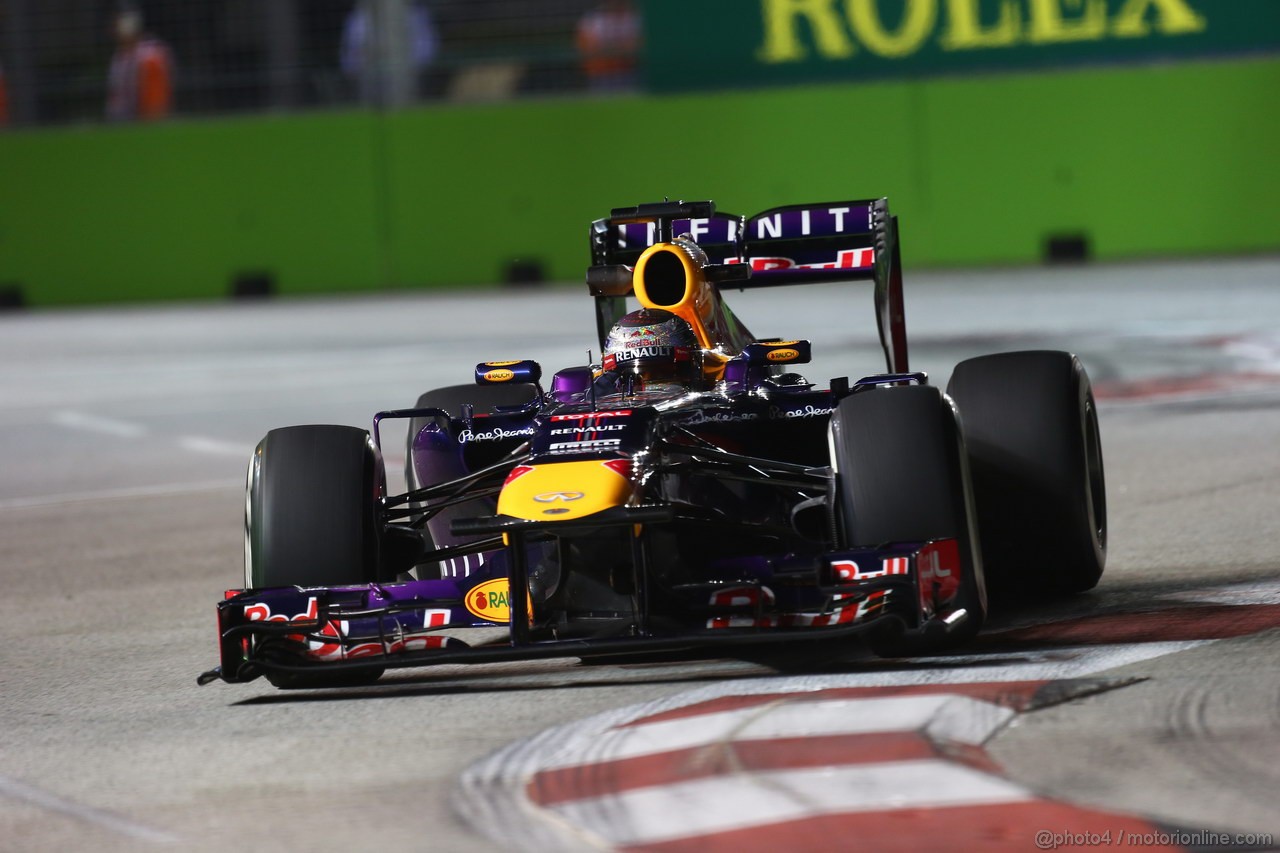 GP SINGAPORE, 20.09.2013- Prove Libere 1: Sebastian Vettel (GER) Red Bull Racing RB9  