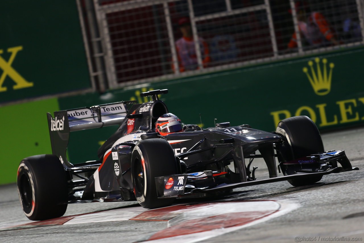 GP SINGAPORE, 20.09.2013- Prove Libere 1: Nico Hulkenberg (GER) Sauber F1 Team C32 