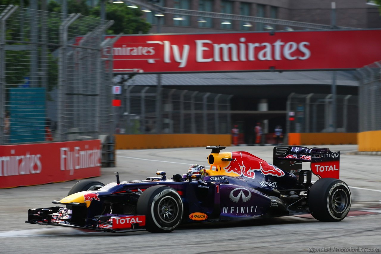 GP SINGAPORE, 20.09.2013-  Prove Libere 1, Sebastian Vettel (GER) Red Bull Racing RB9