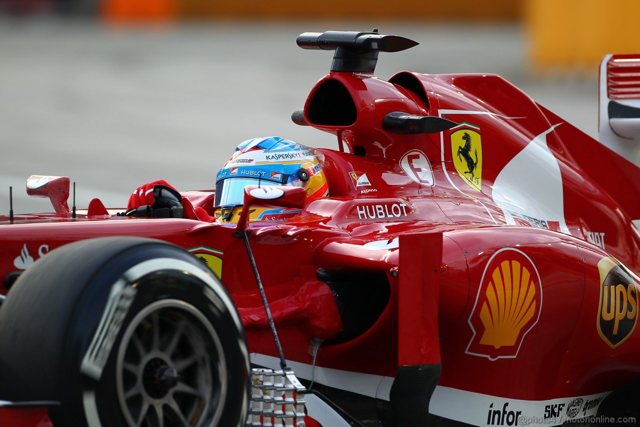 GP SINGAPORE, 20.09.2013-  Prove Libere 1, Fernando Alonso (ESP) Ferrari F138
