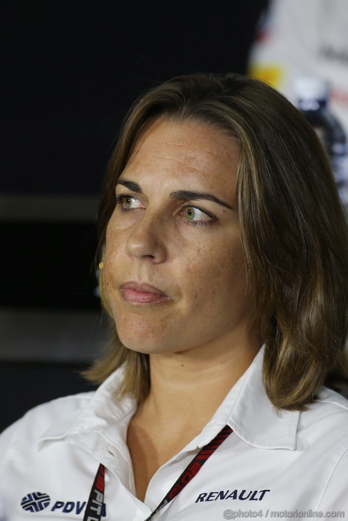 GP SINGAPORE, 20.09.2013- Venerdi' Press Conference, Claire Williams (GBR) Williams Deputy Team Principal