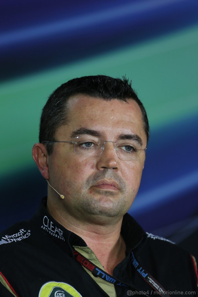GP SINGAPORE, 20.09.2013- Venerdi' Press Conference, Eric Boullier (FRA), Team Manager, Renault F1 Team