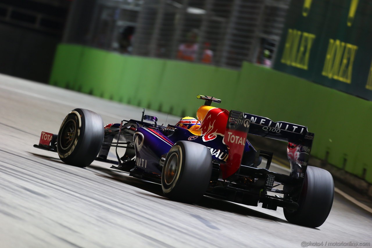 GP SINGAPORE, 20.09.2013- Prove Libere 2: Mark Webber (AUS) Red Bull Racing RB9 