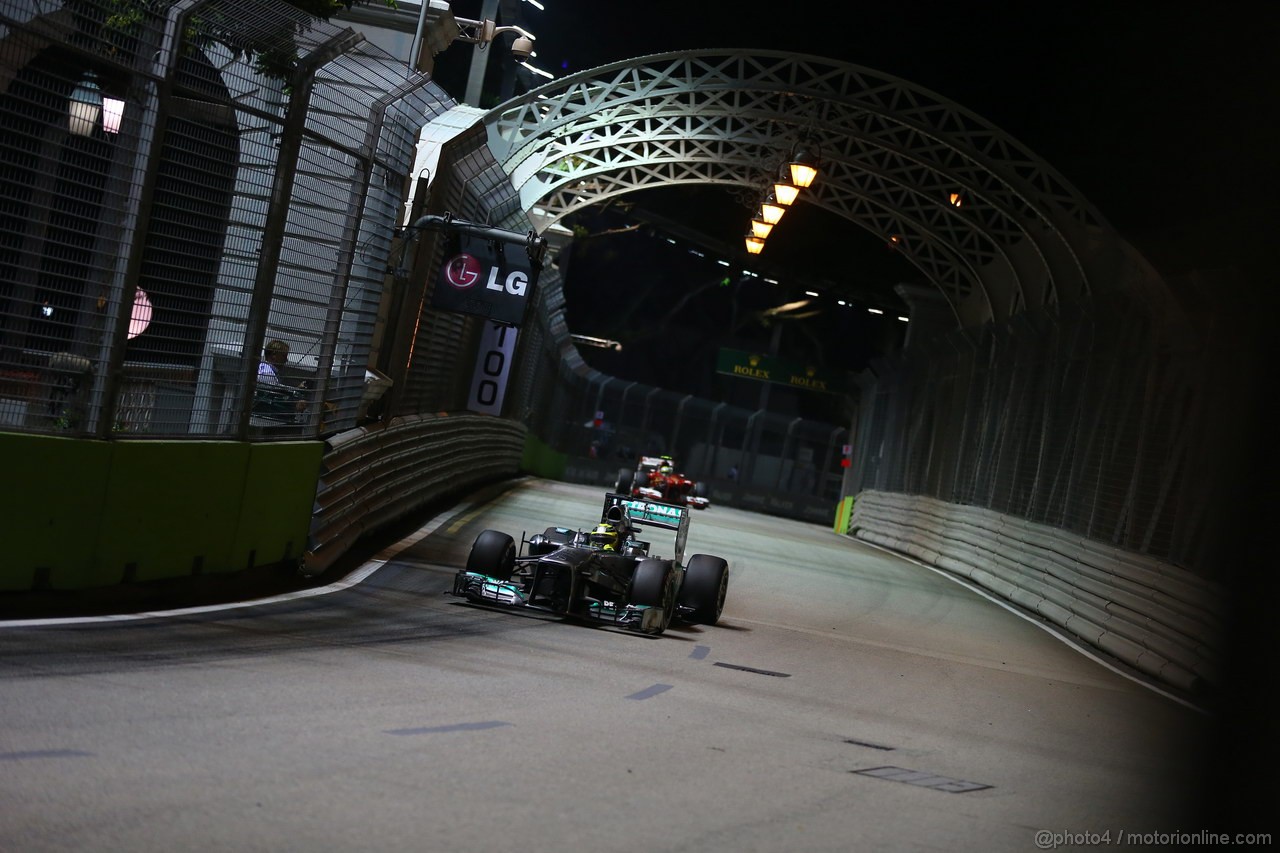 GP SINGAPORE, 20.09.2013- Prove Libere 2: Nico Rosberg (GER) Mercedes AMG F1 W04 